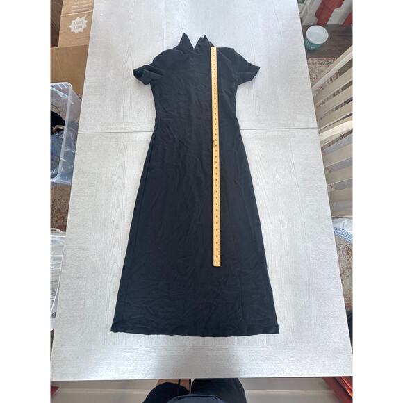 Club Monaco Long LBD Black Dress Turtleneck Basiccore Basics (M) - Picture 2 of 5